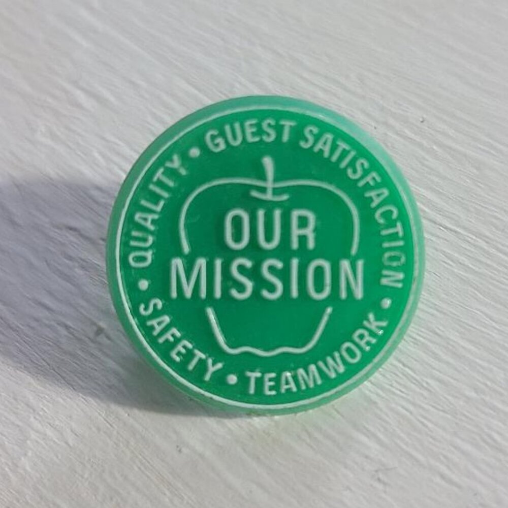 Guest Customer Service Our Mission Vintage Lapel Pin
